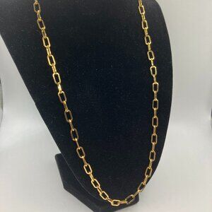 22 Inch Real 18K Gold Plated over Stainless-steel Cable Chain Paperclip Chain
